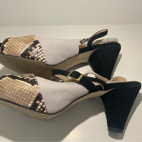 Sacha London Snake and Grey Suede Sling Back Shoes - Picture 5 of 10